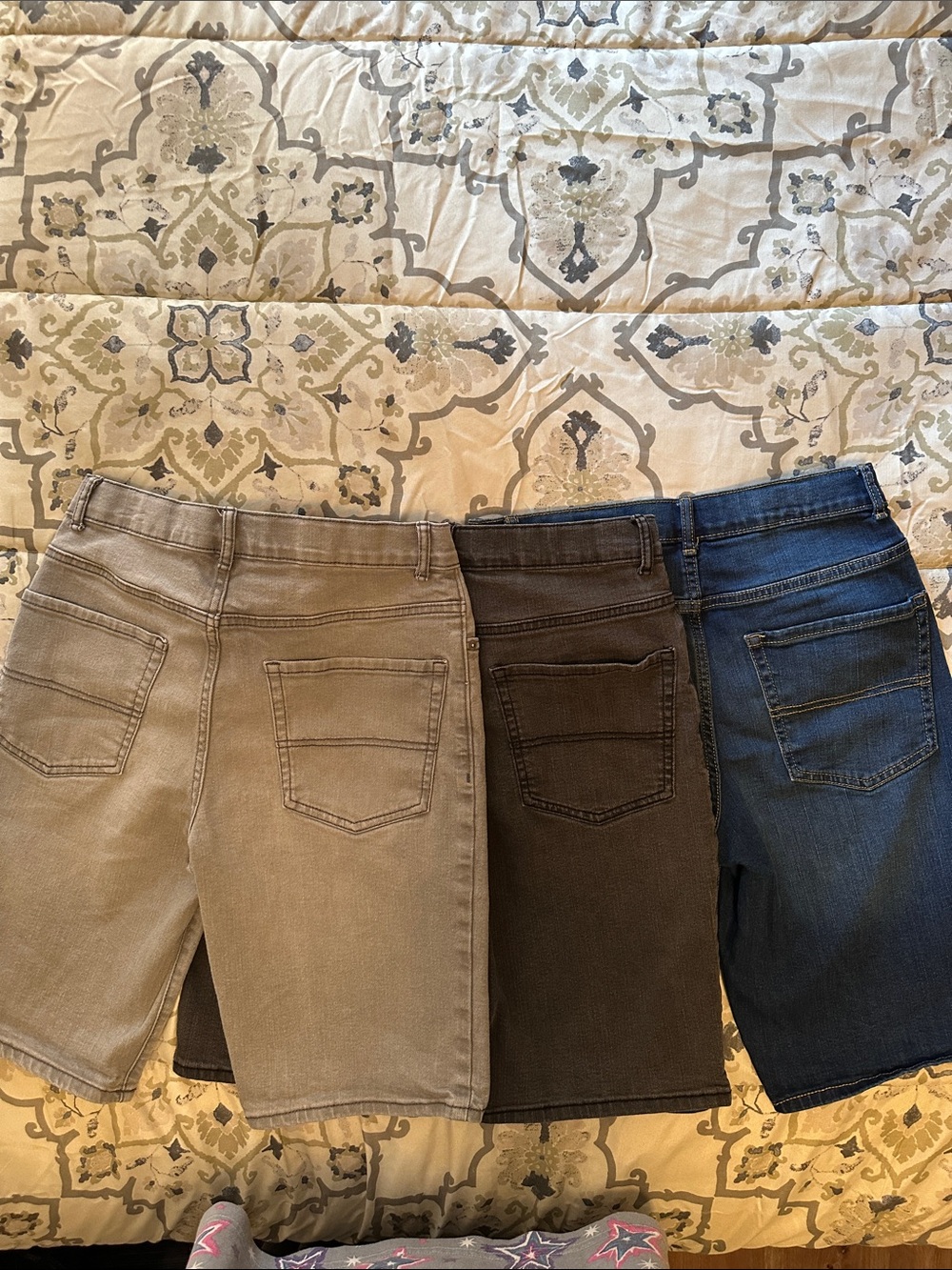 The Children's Place Boys Denim Shorts Trio in Blue, Gray & Black - Picture 3 of 3